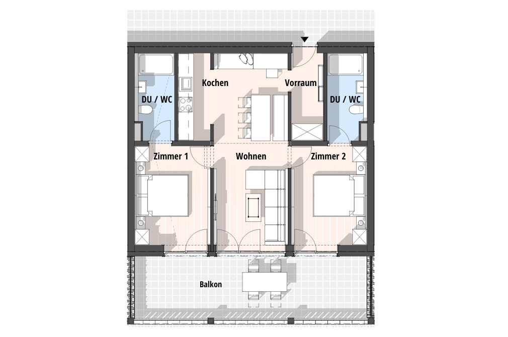 Apartment 23 mit Balkon