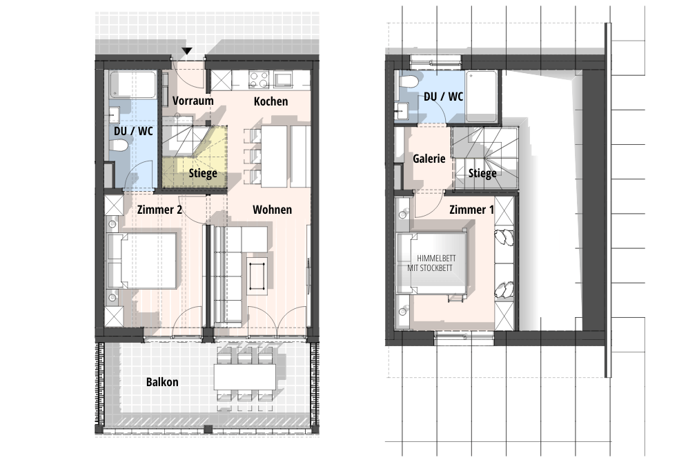 Grundriss Apartment 24 mit Balkon