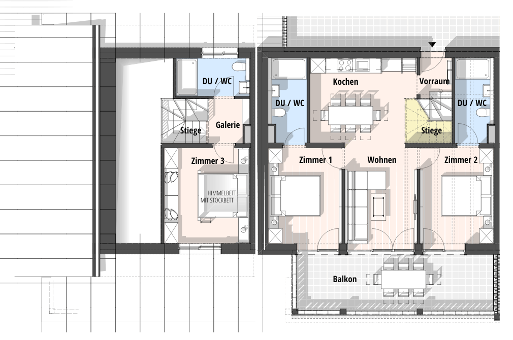 Grundriss Apartment 25 mit Balkon